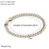 New Simple Hip Hop Style  Stainless Steel Handmade Pure Chain Bracelet for Men and Women Available in Length