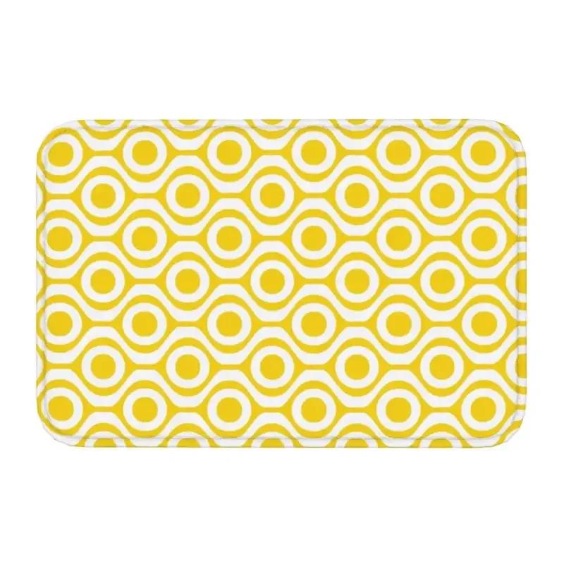 Orange Shining Looped Hexagons Overlook Hotel Carpet Front Door Floor Entrance Mat Geometric Kitchen Bathroom Doormat Rug