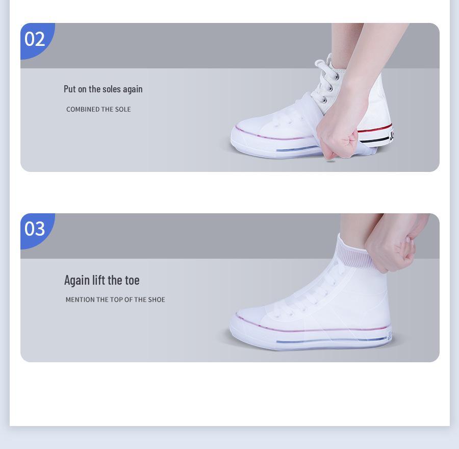 Унисекс Водонепроницаемые Нескользящие Силиконовые Резиновые Сапоги - Прочные, Утолщенные и Износостойкие для Дождливых Дней