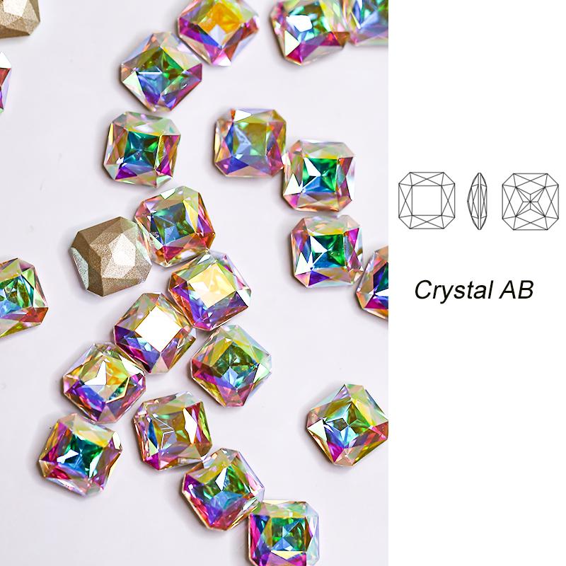 Бусины из стекла Paso Sico Квадратные Хрустальные стразы AB Стеклянные Cristales для изготовления ювелирных изделий ручной работы Аксессуары для одежды