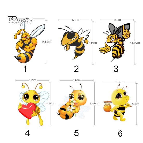 Puntos Waterproof DIY Tank Decal Removable Adhesive Sticker Bee Pattern Decor