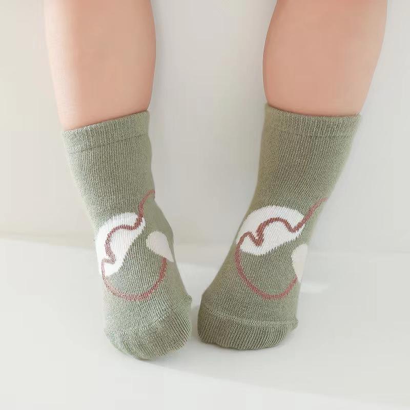 5 пар детских носков для пола, милые мультяшные короткие хлопковые носки для малышей, противоскользящие, кавайные, унисекс, детские аксессуары для девочек и мальчиков
