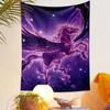 "Purple Galaxy Pegasus Tapestry" Patterned tapestry home decor, suitable for bedroom and living room, gift