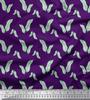 Purple Japan Crepe Satin Fabric Artistic Banana Leaves Printed Fabric 1 Metre 42 Inch