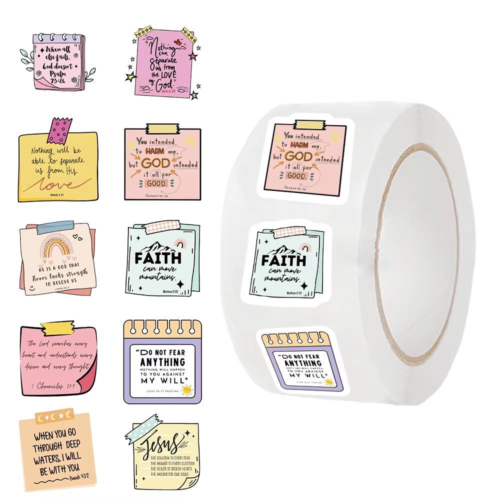 Cartoon Holiday Gift Sealing Stickers - 500 Self-Adhesive Journal Stickers per Roll