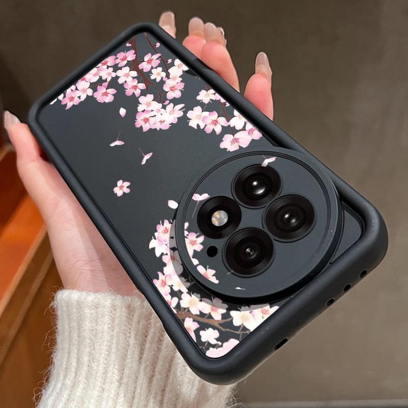 Pink Peach Blossoms Floral Pattern Case For Oneplus 15 Nord 5 13R 12R 11R 5G Shockproof Bumper Soft Silicone Cover For OnePlus 13 13T 12