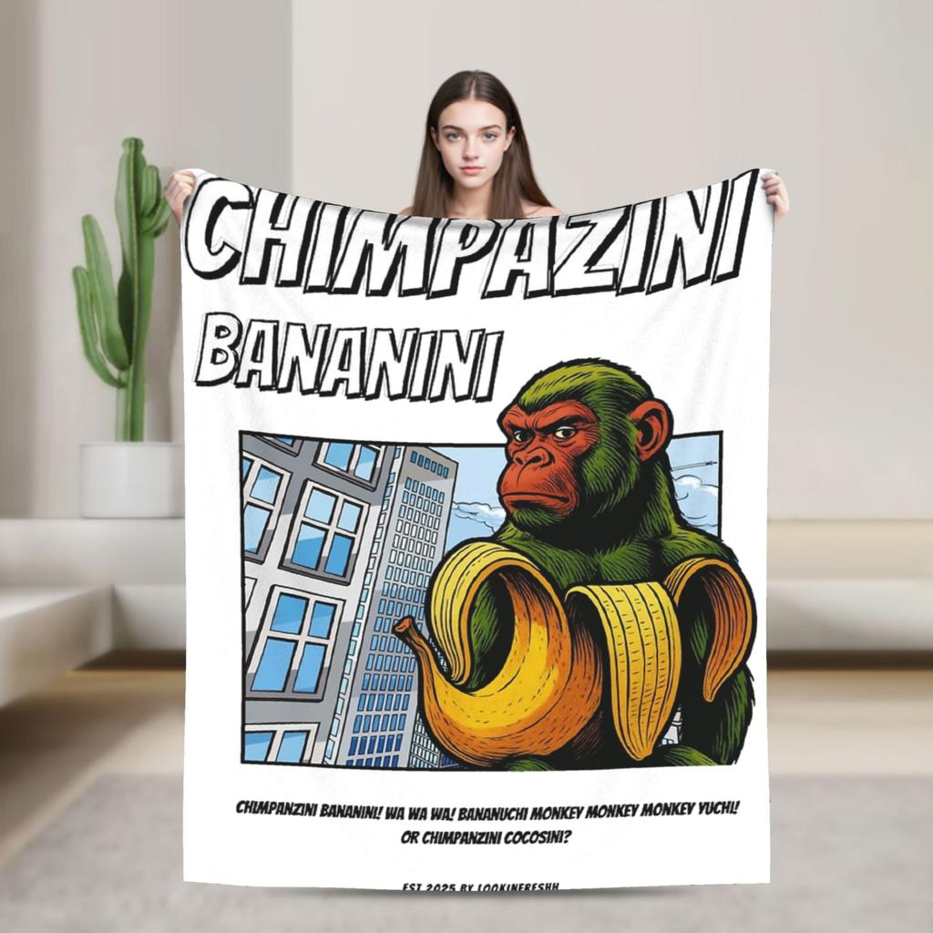 Итальянский Мозголом Тралалело Тралала Тун Тун Тун Сахур Мем Флисовое Одеяло Плед для Кровати Дивана Софы Плюшевое Тонкое Одеяло