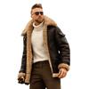 Men's Large Size Frosted Fleece Version Composite Leather Jacket Thick Coat Coat