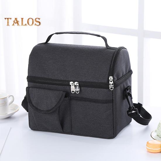 Lunch Tote Bag Double Layer Fresh-keeping Washable Convenient Hand-carried Thermal Insulation Lunch Tote Bag Household Supplies