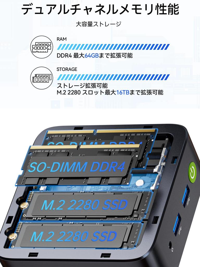 GMKtec Mini PC First Equipped with Ryzen 5 Faster Than the 64GB DDR4 16TB SSD Support More Stable Operation Up To 4K X 3 Display HDMI Windows 11 Pro