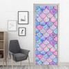 3D Geometric Door Sticker Self-adhseive Vinyl Full Door Wrap Cover Stickers Modern Abstract Geometry Wall Art Mural Decorations