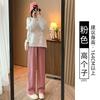 Chenier Wide-leg Pants Women's Autumn and Winter Velvet High Waist Drape Casual Loose Straight Thin Gray Corduroy Pants