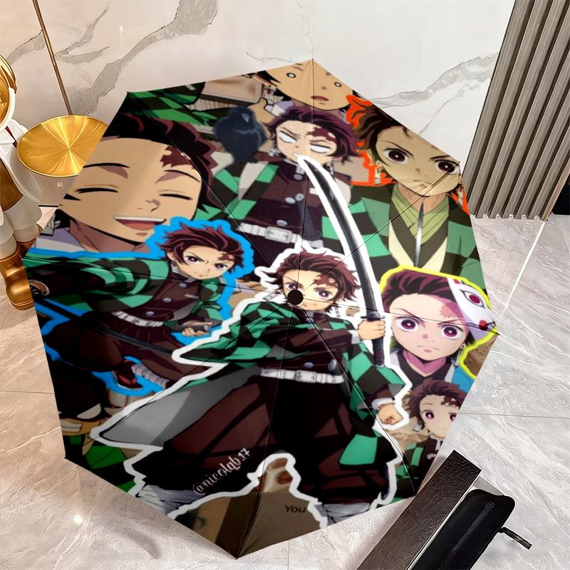 Japanese-style cartoon Demon Slayer Kamado Tanjiro & Kamado Nezuko umbrella including home travel and outdoor activities Multi functional umbrella 31