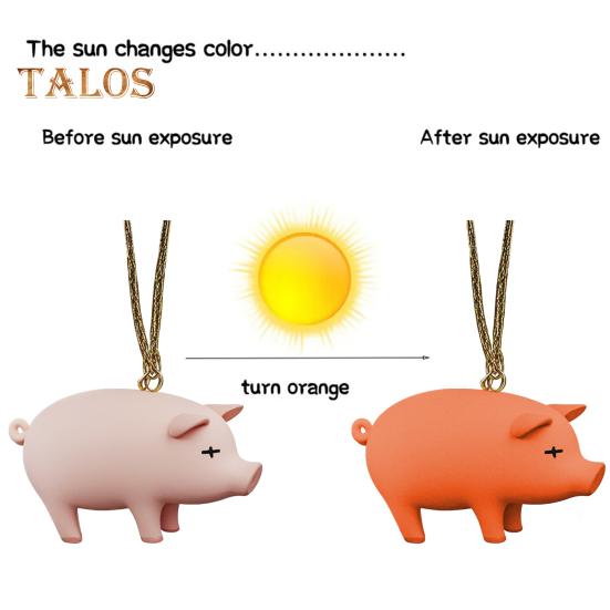 Милая подвеска в виде свиньи, украшение для салона автомобиля, забавная, меняющая цвет жареная свинья, подвеска в виде поросенка, автомобильный аксессуар для зеркала заднего вида