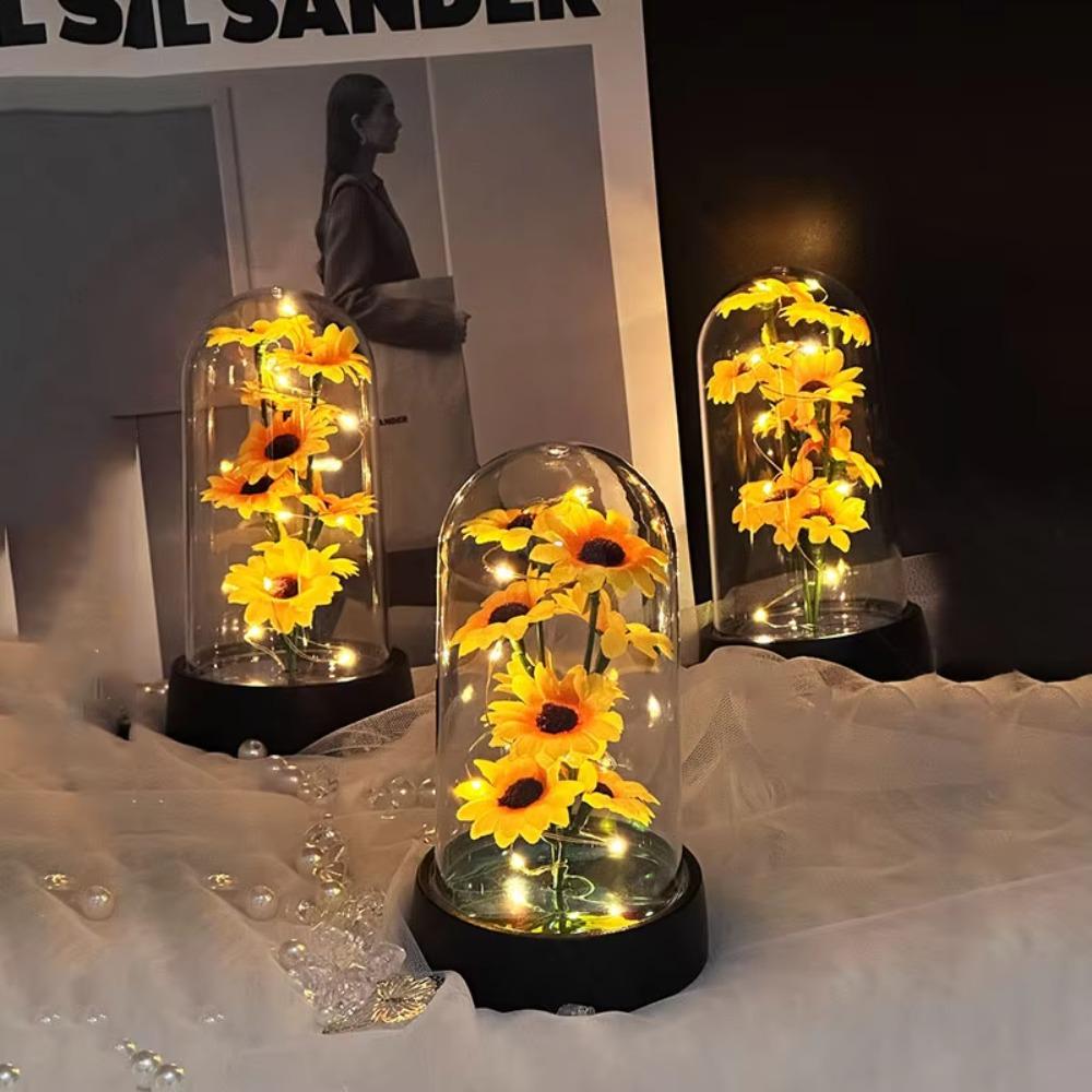 Со светодиодной лентой, лампа-подсолнух, искусственный подсолнух, свет вечного цветка, День святого Валентина