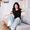 Woodpecker Women's Flutter Sleeve Slim Fit Round Neck T-shirt