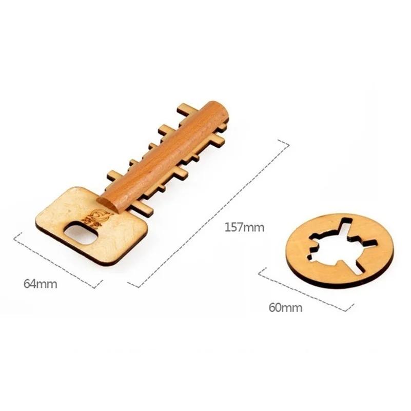 Intellectual Educational for Children Adult DIY Wooden Toy Unlock Puzzle Key Classical Funny Lock Toys