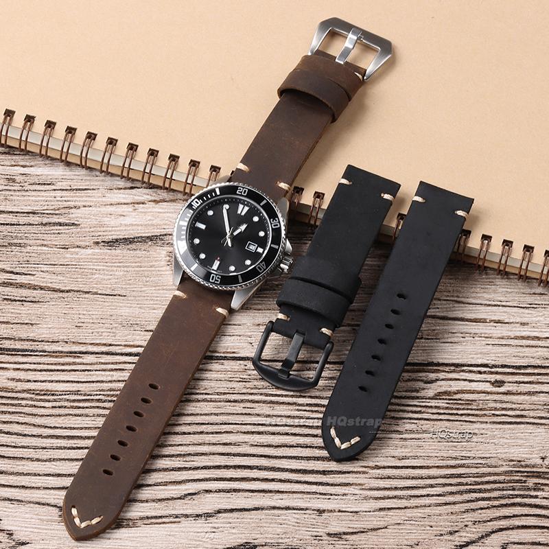 Ручная работа Коровья кожа Ремешок для часов для Panerai PAM111 441 Коричневый кожаный ремешок Мягкий мужской браслет 22 мм 24 мм 26 мм Винтажный ремешок
