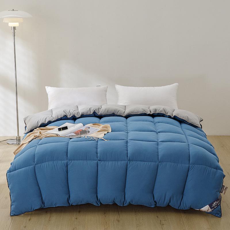 Зимнее одеяло из чистого хлопка и перьевого шелка - двуспальные и односпальные размеры для использования в гостиницах или общежитиях