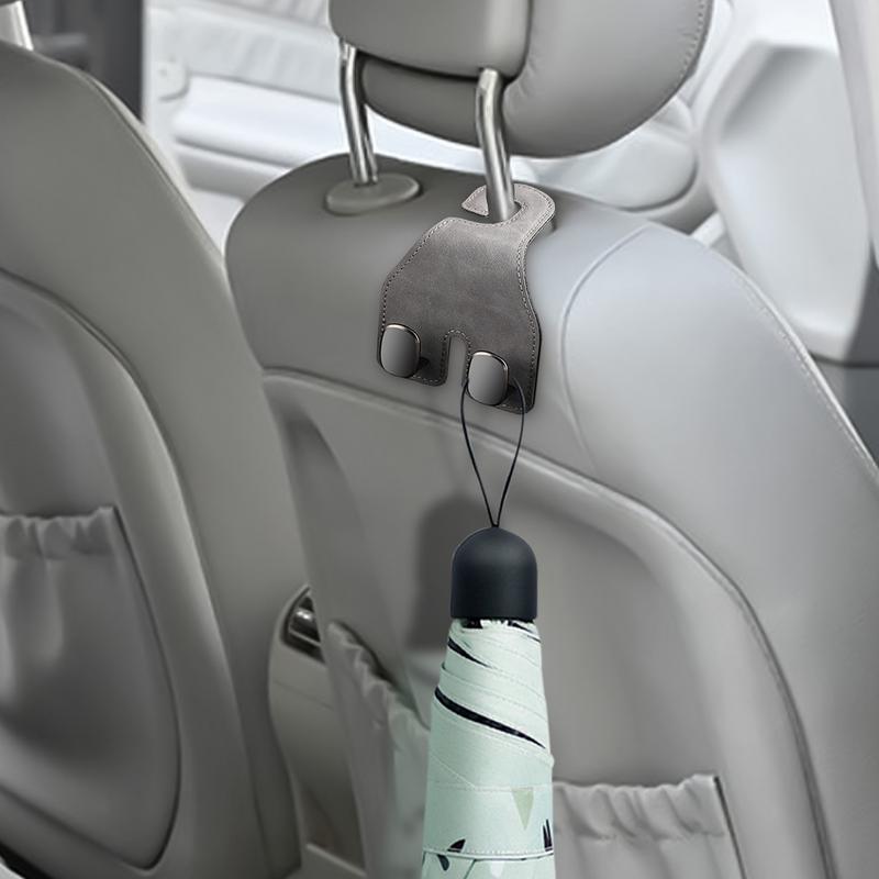 Car Purse Hooks Double 2 In 1 Car Headrest Hook Seat Double Hooks Multifunctional Auto Backseat Hangers Headrest & Seat Hook