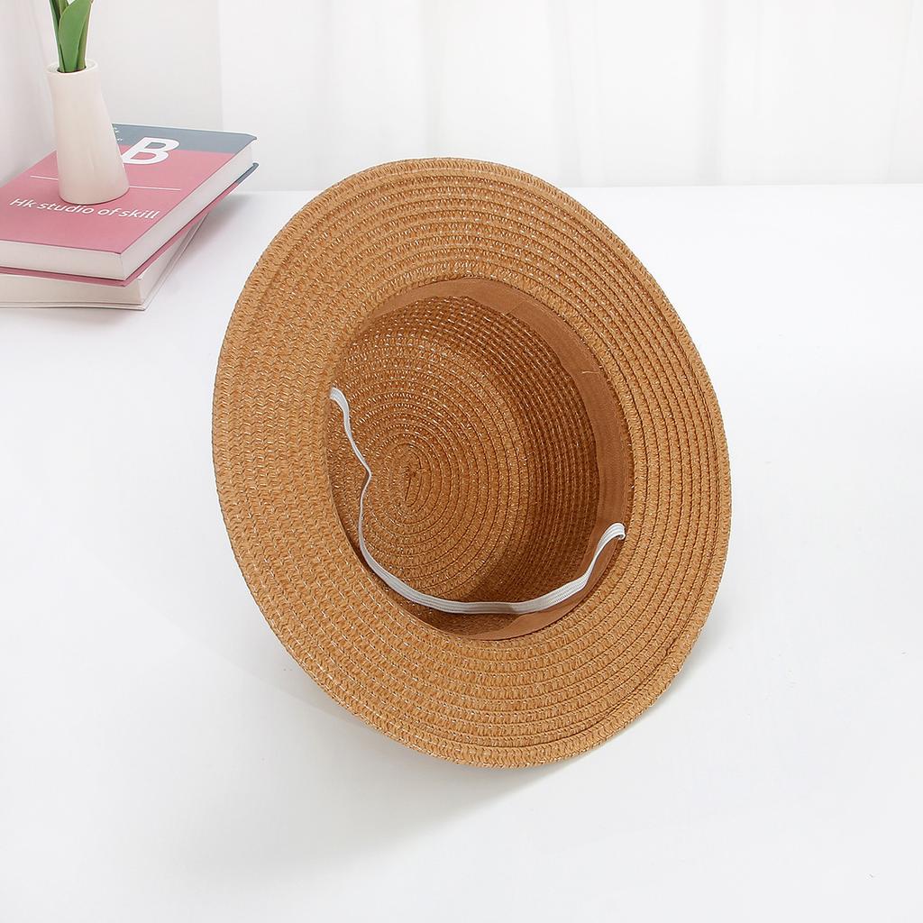 Детская шляпа-цилиндр с плоским верхом, 29 см, солнцезащитная, летняя, от солнца, соломенная шляпа для девочек, уличная шляпа от солнца