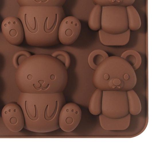 6-гнездный штамп для печенья из помадки, легко извлекаемый из формы, нелипкий, своими руками, пищевой силикон, мультяшный медведь, кролик, пресс-форма для печенья, аксессуары для выпечки