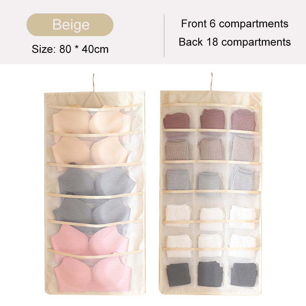 Двусторонняя подвесная сумка, складная сумка для хранения одежды, прозрачные носки, бюстгальтер, вешалка для нижнего белья, сумки-органайзеры для гардероба