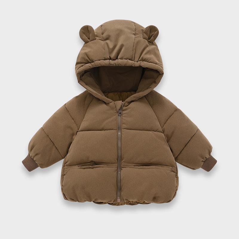 1-6Y C Зимняя куртка с капюшоном для мальчиков и девочек Детская утепленная одежда для хлеба Детская хлопковая куртка