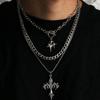 Штучки, Винтажные Хип-Хоп Рок Толстые Цепи Манксинг Пламя Многослойное Мужское Ожерелье Женское Ожерелье