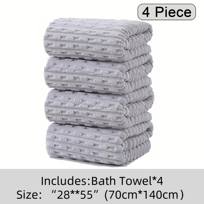 4-Pack Waffle Weave Super Soft Bath Towels, Ultra Absorbent Quick-Dry Microfiber Towels for Adults, Soft Textile & Travel Towels