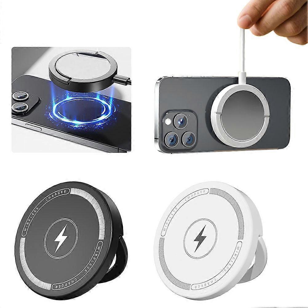 Mini 15W Magnetic Wireless Fast Charging Phone Stand, Ring Desktop Phone Stand