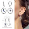 2024 New Earring for Women 925 Silver Sparkling Star Butterfly Heart Tassels Feather Hoop Earrings Engagement Wedding Jewelry