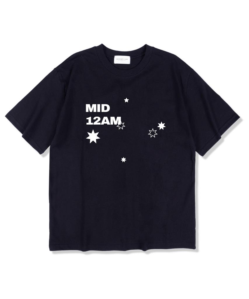 MIDNIGHT12AM Mid12 Звезда Короткий рукав Футболка Темно-синий