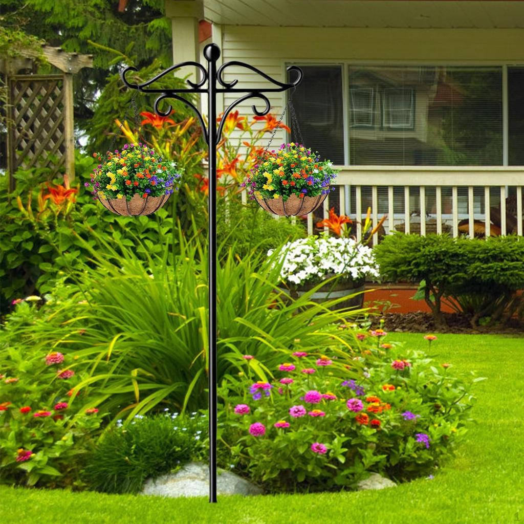 Садовый крючок для кормушки для птиц, металлическая подставка для уличного украшения с двойными вешалками