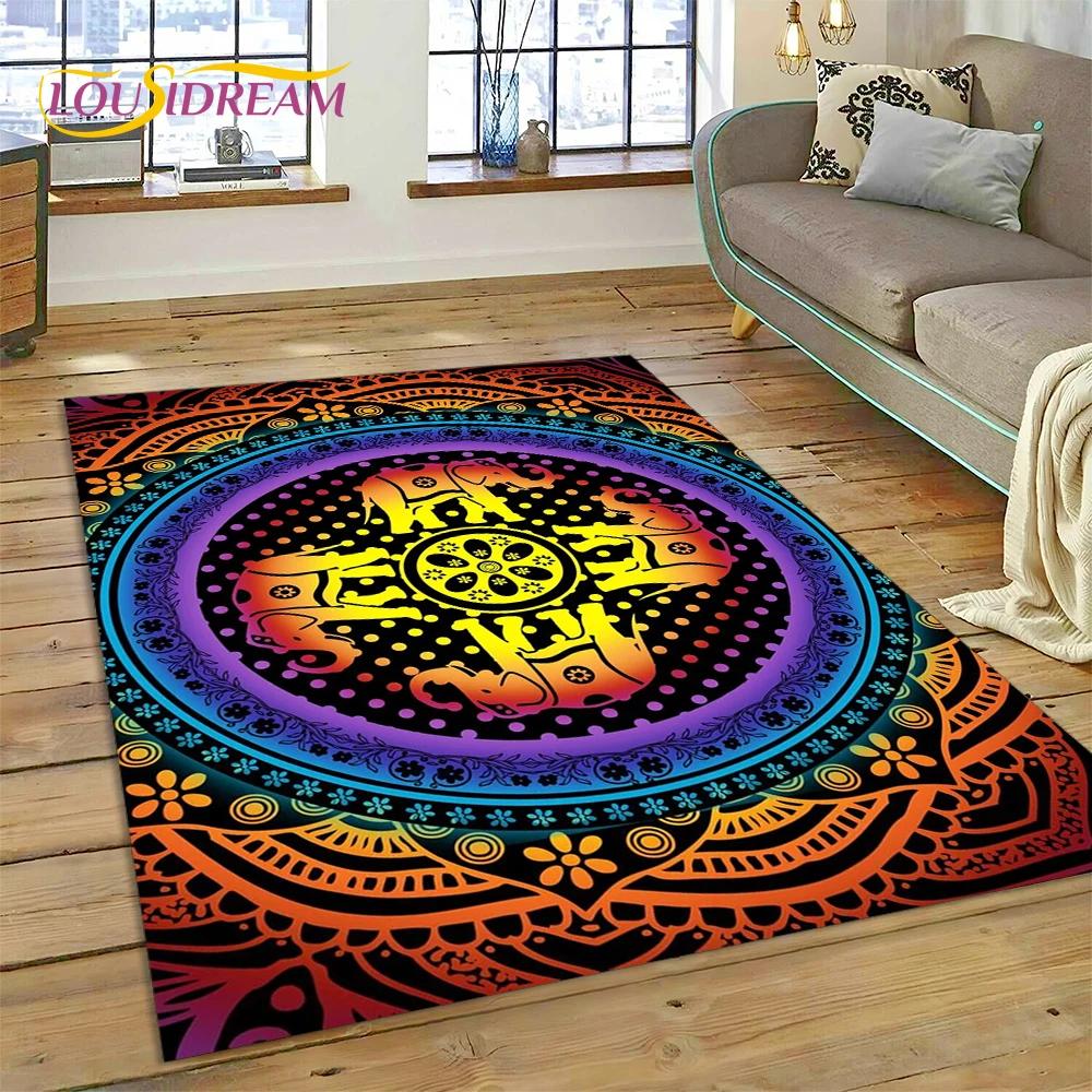 Bohemia Meditation Mandala Flower Carpet Rug for Home Living Room Bedroom Sofa Doormat Deco Mat