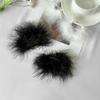 Exaggerated Big Circle with Fluffy Feathers Hoop Earrings for Women Trendy Ladies Wedding Large Earrings 2026 Fashion Jewelry