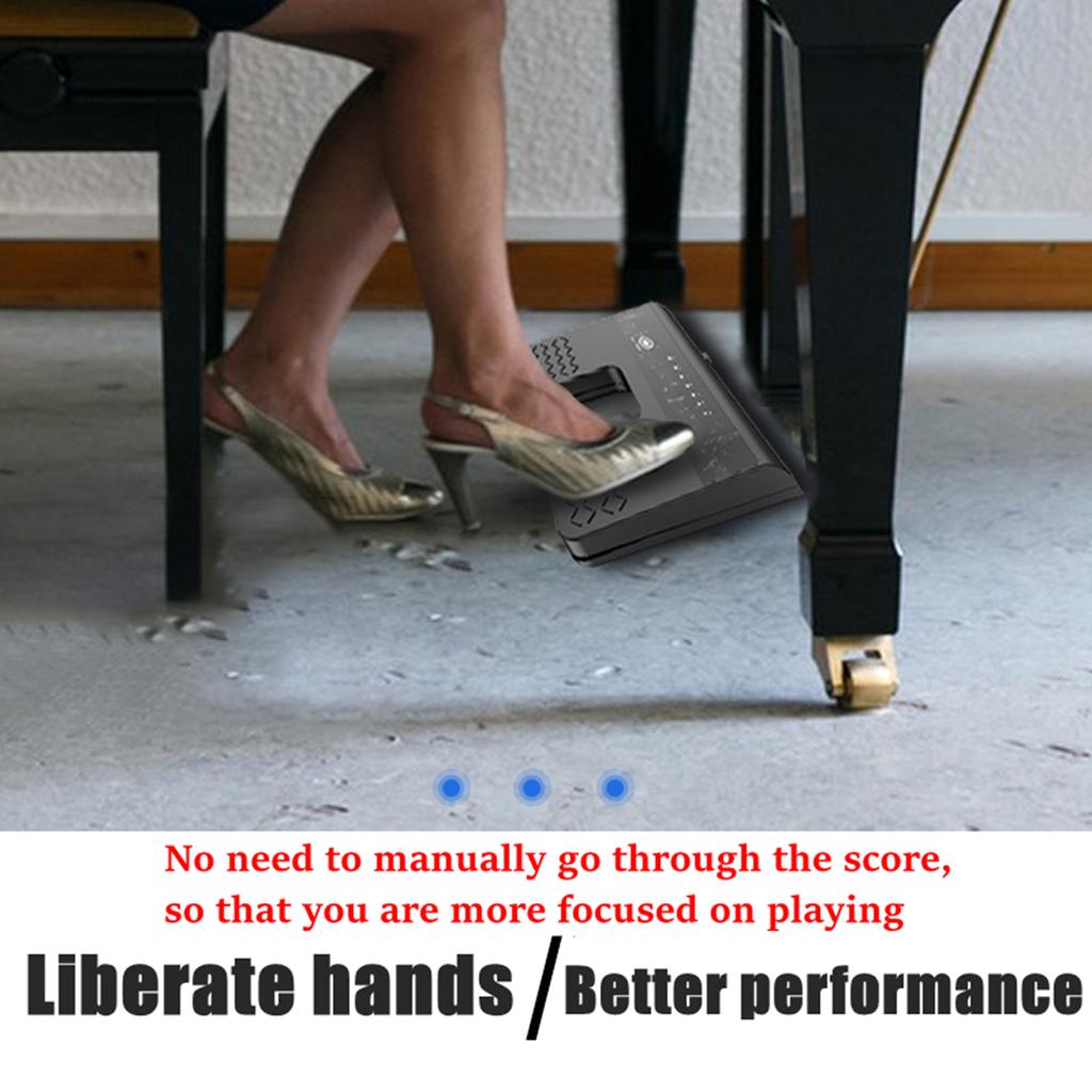 BT Page Turner Wireless Music Pedal for Guitar Violin Piano Rechargeable Electronic Music Sheet