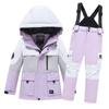 Children's Ski Suits Hooded Winter 2-Piece Girls Boys Snowwear Waterproof Windproof Ourdoor Sports Snowboard Jacket Pants Set