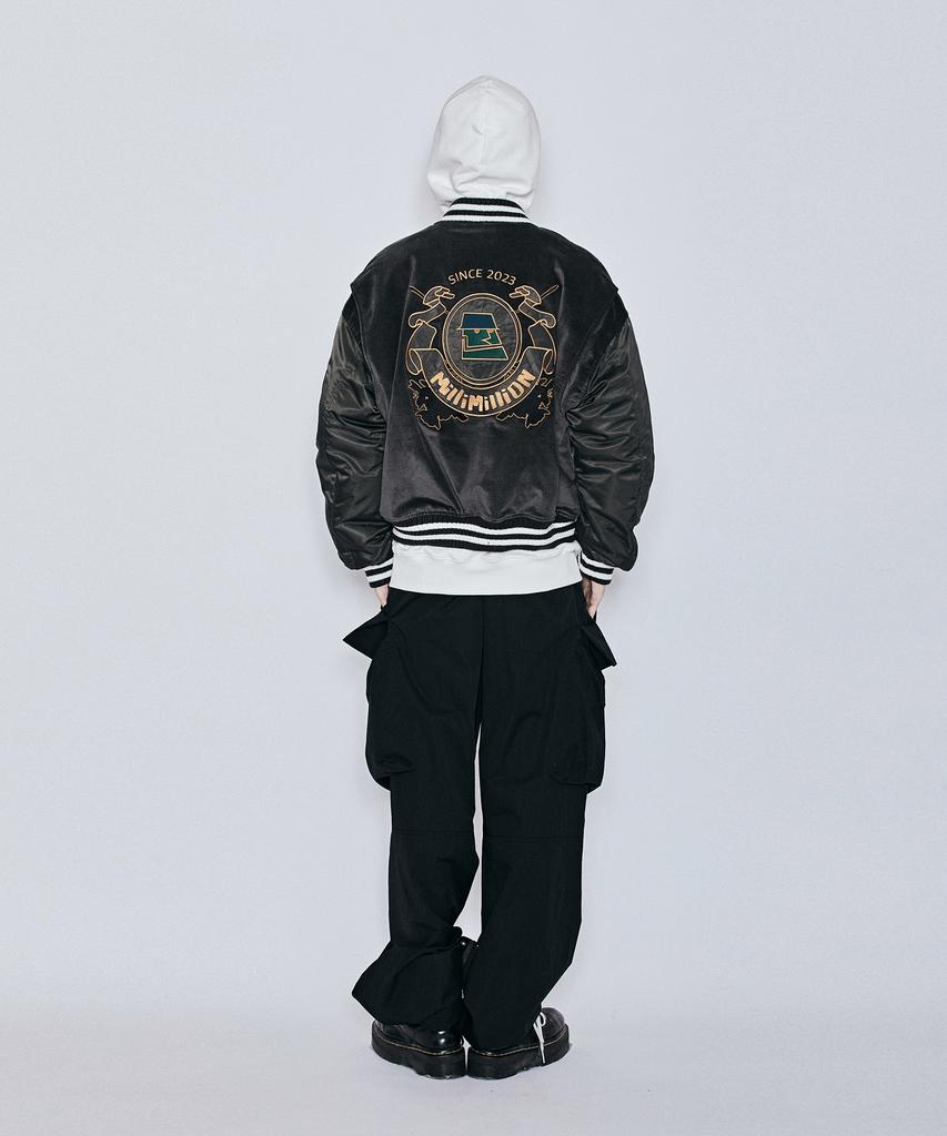 Millimillion Mudstone Velvet Ma-1 Jacket J08- Dark Gray