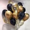 15pcs Gold Black Latex Balloons Birthday Party Decoration Agate Helium Balloons for Kids Adult Decorative Toy