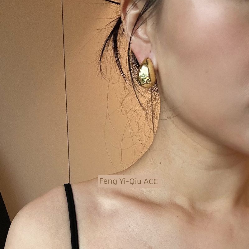 Water Drop Earrings Veneer Ear Earrings 925 Silver Needle Anti-Allergy Fancy Graceful Earrings Female Fashion Ins Earrings