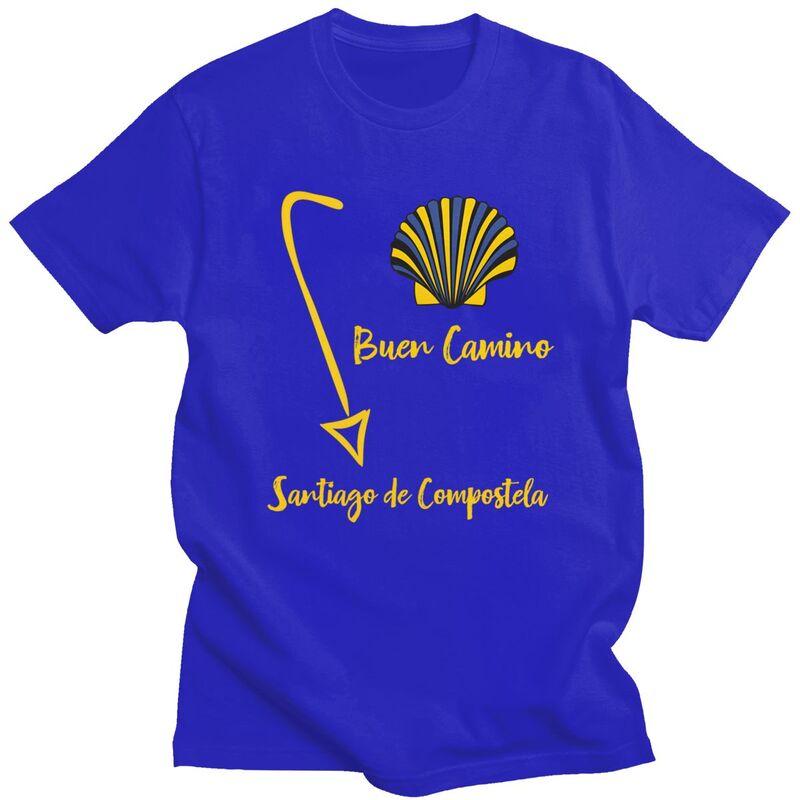 Custom Buen Camino De Santiago Tshirts for Men Short Sleeve Casual T Shirt El Camino Way Tshirt 100 Cotton Tees Gift