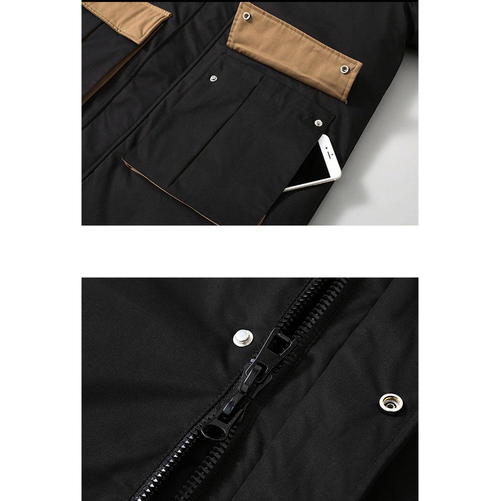 Зимнее свободное хлопковое пальто средней длины размера плюс, мужская повседневная рабочая одежда, непромокаемая съемная куртка с капюшоном для мужчин 4XL-10XL