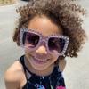 Bling Crystal Sunglasses for Kids Fashion Rhinestone Square Sun Glasses Children Trendy Retro Sparkling Shades UV400 Eyewear