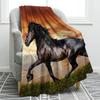 Cowboy Western Galloping Horse Blanket Soft Warm Print Throw Blanket for Couch Bed Chair Office Sofa Birthday Gifts