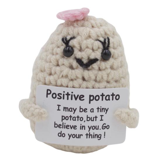 Вязаная крючком Позитивная картофельная игрушка Эмоциональная поддержка Милое вязание крючком Вязание Позитивная жизнь Овощная кукла Снятие стресса Утешающее украшение ручной работы