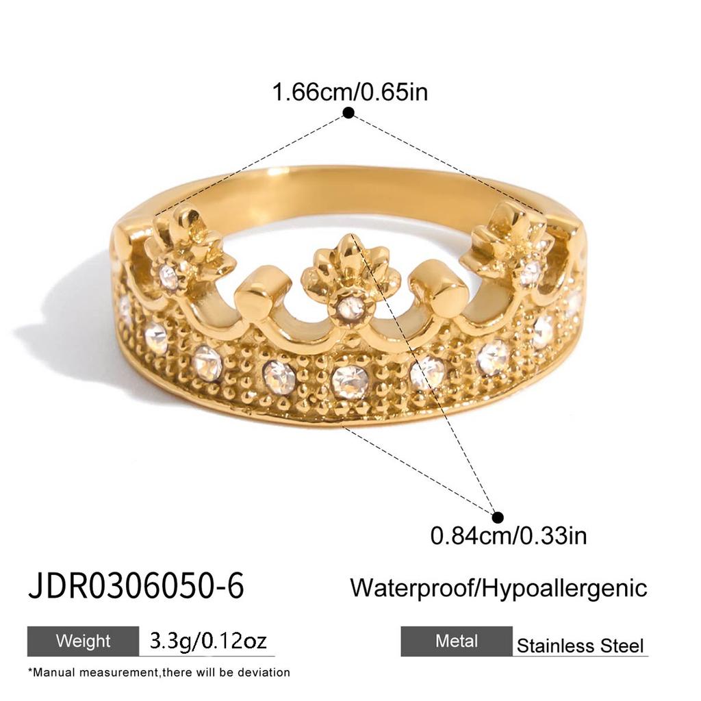 Youthway Gold Plated Stainless Steel Geometric Fashion Ring Waterproof Anti Allergic Colorfast Fashion Jewelry Unisex