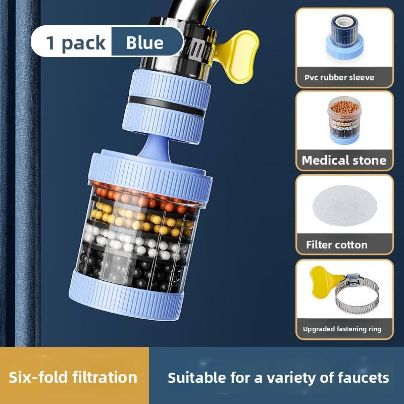 Фильтр для крана с 6-ступенчатой очисткой – Экономитель воды с защитой от брызг (Майфаньский камень) для кухни