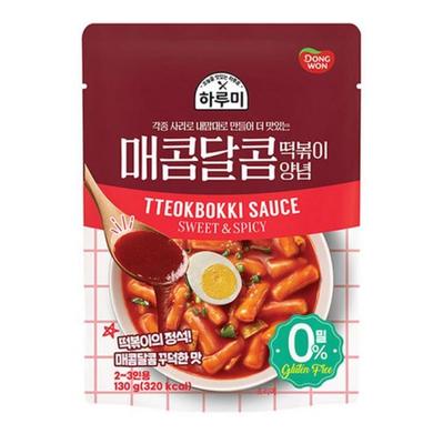 DONGWON Соус для ттокпокки Харуми – 130 г | Острый и сладкий корейский соус для рисовых клецок | Легкое приготовление