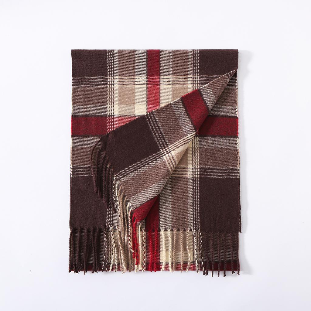 Autumn And Winter New Men'S Scarf Black And White British Style Imitation Cashmere Versatile Shawl Warm Double-Sided Scarf